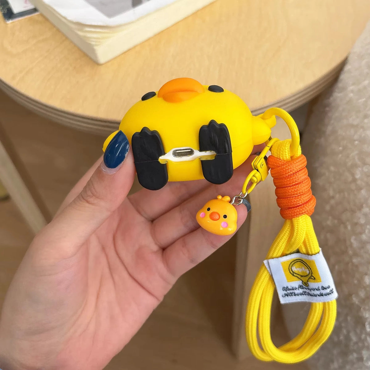 Kawaii 3D Yellow Chick AirPods Case Soft Silicone Shockproof Protective Cover Cute Cartoon Earphone Case For AirPods Pro 2/3/4
